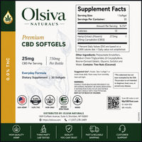 Olsiva Naturals Hemp Wellness Softgels label with supplement facts and product details.
