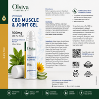 Olsiva Naturals Hemp Wellness Muscle & Joint Gel packaging with product details and branding.