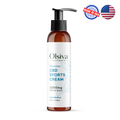 Olsiva Hemp Wellness Sports Cream bottle with pump on a white background, featuring 'Made in USA' label.