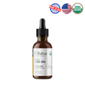 Hemp Wellness oil bottle with Olsiva branding and certification logos on a white background